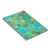 Groene, gele en blauwe druppels abstract notitieboek (Rechterzijde)