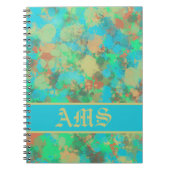 Groene, gele en blauwe druppels abstract notitieboek (Voorkant)