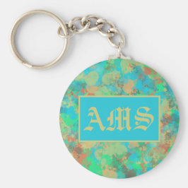 Groene, gele en blauwe druppels abstract sleutelhanger