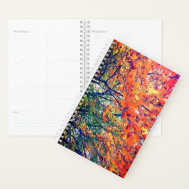 Groene, gele en oranje bladeren planner