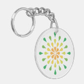 Groene, gele en rode traandruppels sleutelhanger (Voorkant Links)