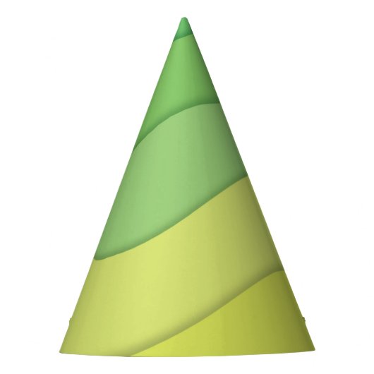 Groene gele golven 3d papercut design feesthoedjes (Voorkant)