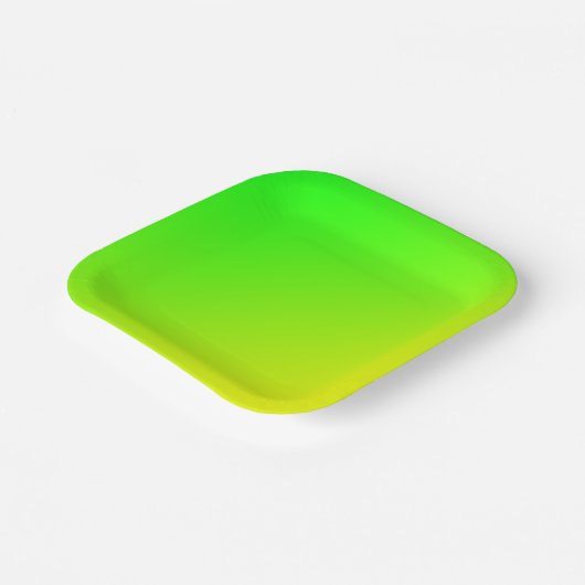 groene gele gradiënt papieren bordje (Gebogen)