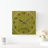 Groene & Gele Groene Tuin van Lorals Square Clock Vierkante Klok (Huis)