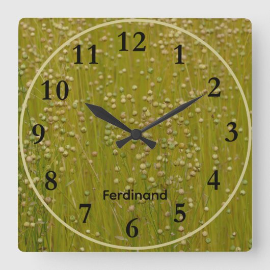 Groene & Gele Groene Tuin van Lorals Square Clock Vierkante Klok (Voorkant)