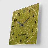 Groene & Gele Groene Tuin van Lorals Square Clock Vierkante Klok (Hoek)