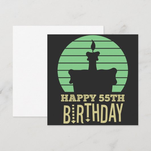 groene gele happy 55th verjaardagscitaat save the date (Voorkant / Achterkant)