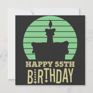 groene gele happy 55th verjaardagscitaat save the date