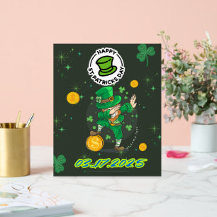 Groene gele illustratie St. Patrick's Day Acryl Bord