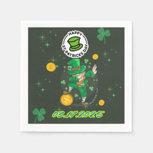 Groene gele illustratie St. Patrick's Day Servet