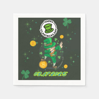 Groene gele illustratie St. Patrick's Day Servet