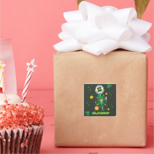 Groene gele illustratie St. Patrick's Day Vierkante Sticker