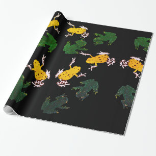 Groene gele kikkers cadeaupapier