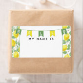 Groene + gele lemonboom Hallo mijn naam is Sticker (Insitu)