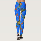 groene/gele loopsterren blauw leggings (Achterkant)