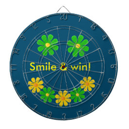 Groene gele melkbloemen personaliseren dartbord