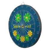 Groene gele melkbloemen personaliseren dartbord (Voorkant Rechts)