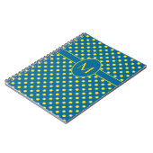 Groene, gele polka's monogram spiraal Notitieboek (Linkerzijde)