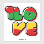 Groene gele rode rata Reggae One Love Sticker (Vel)