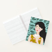  groene, gele, roze damesillustratie notitieboek (Binnen)