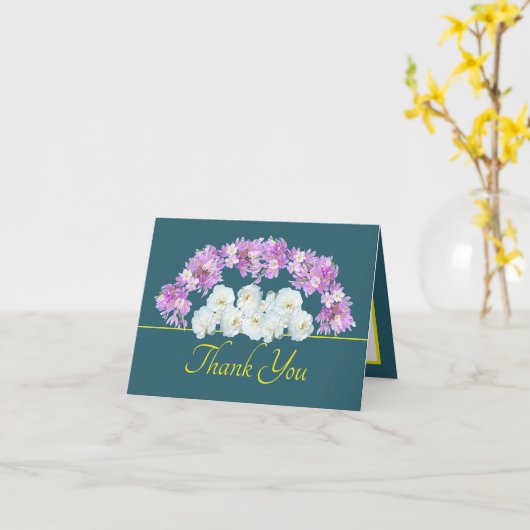 Groene Gele Rozen Krokussen Sluitertijd Bedankt Kaart (Gele Bloem)