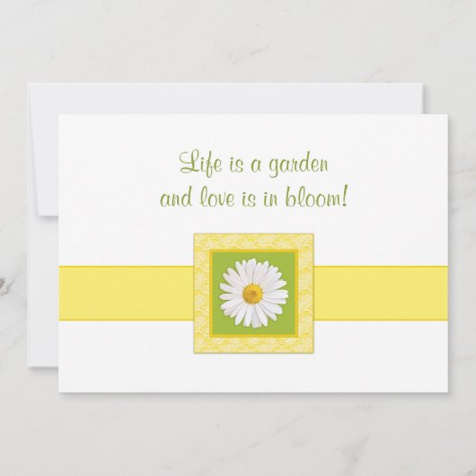 Groene Gele Shasta Daisy Bridal Shower Kaart (Achterkant)