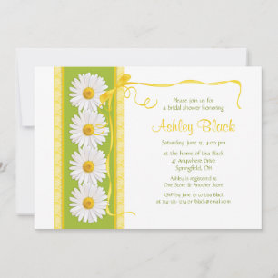 Groene Gele Shasta Daisy Bridal Shower Kaart