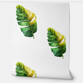 Groene gele tropische bladeren behang
