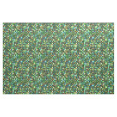 Groene gele vierkant patroonmozaïekdruk stof (Yard (91,4 cm))