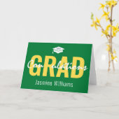 Groene Gele Witte Gradaties Afstuderen Kaart (Gele Bloem)