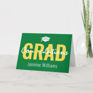 Groene Gele Witte Gradaties Afstuderen Kaart