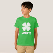 Groene gelukkige klaver St Patricks Day T-shirt vo (Voorkant volledig)