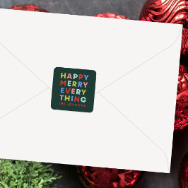 Groene Gelukkige Prettige Alles Kerst Sticker