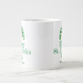Groene gelukkige Shamrock hoefijzer St. Patrick's  Grote Koffiekop (Voorkant)