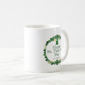 Groene gelukkige Shamrock hoefijzer St. Patrick's Koffiemok (Voorkant rechts)