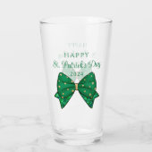 Groene Gelukkige St. Patrick's Dag 2024 Glas (Achterkant)