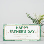 Groene gelukkige Vaderdag cadeaubon kaart (Staand voorkant)
