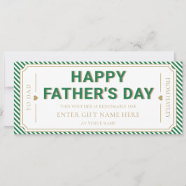 Groene gelukkige Vaderdag cadeaubon kaart