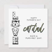 Groene gelukkige Vaderdag van de kattenoogst Kaart (Voorkant)