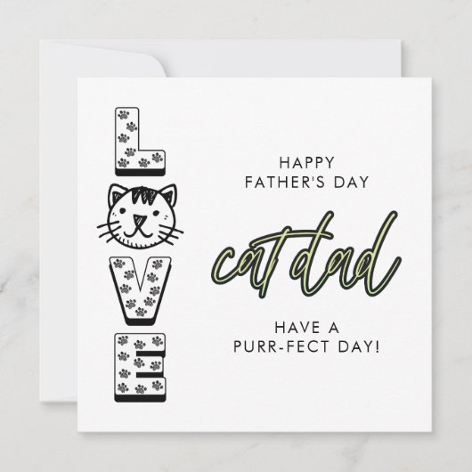 Groene gelukkige Vaderdag van de kattenoogst Kaart (Voorkant)