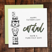 Groene gelukkige Vaderdag van de kattenoogst Kaart