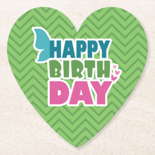 Groene gelukkige verjaardag lente vlinder kartonnen onderzetters