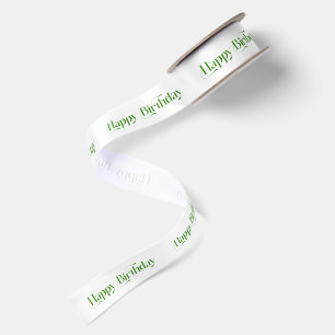 Groene Gelukkige Verjaardag Retro Typografie Satijnen Lint