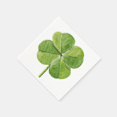 Groene, gelukkige vierbladklaver Shamrock hand ges Servet (Hoek)