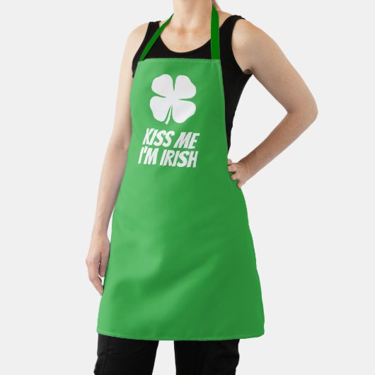 Groene geluks klaver cute St Patrick's Day Schort (Insitu)