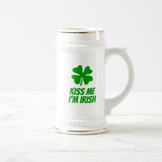 Groene geluks klaver grappige St Patrick's Day Bierpul (Rechts)