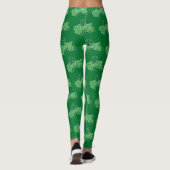 Groene Geluks Klaverblad St. Patrick's Day Leggings (Achterkant)