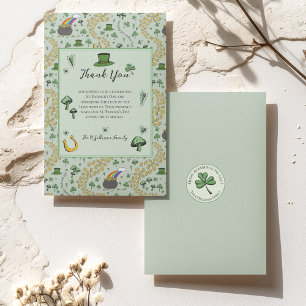 Groene Geluks St. Patrick's Dag Ierse Dankkaart Bedankkaart