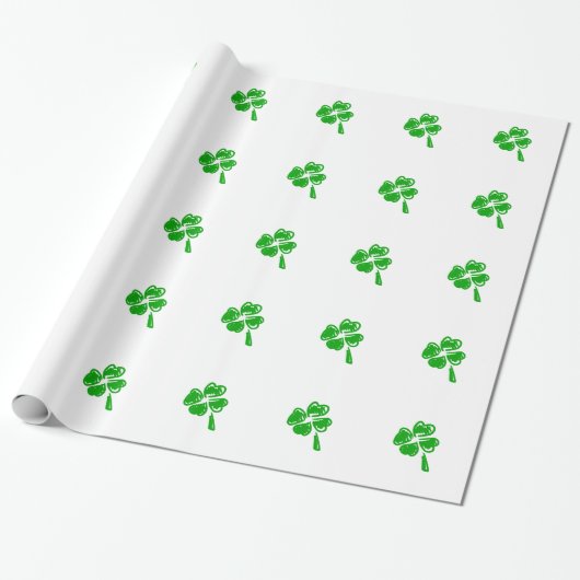 Groene gelukscharme St. Patrick dag Cadeaupapier (Uitgerold)