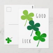 Groene Geluksdriebladeren Briefkaart (Voorkant / Achterkant)